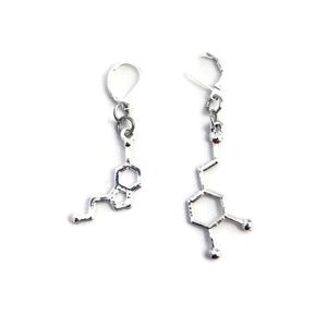 Serotonin and Dopamine Molecule Earrings